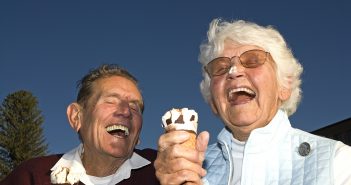 Seniors eating their ice cream