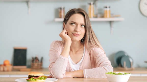 Woman thinking on a diet